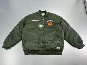 Green Winter Jacket Evisu Kamon Ma-1 Bomber Jacket In Green