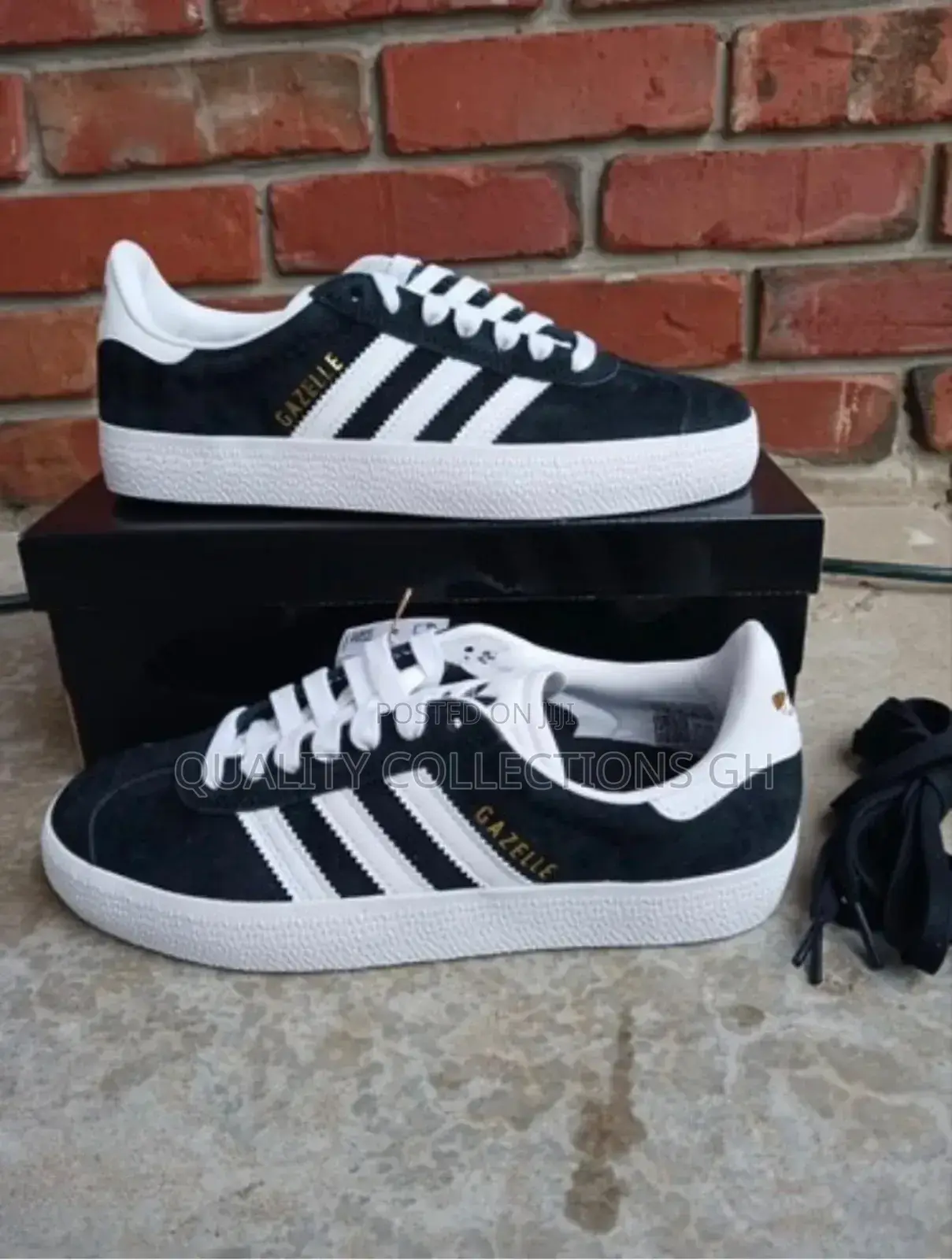 Adidas Gazelle Black and White Down