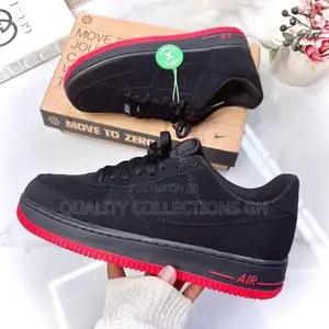 Nike Airforce Black With Red Sole