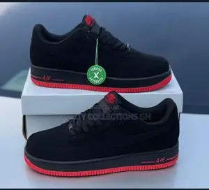 Nike Airforce Black With Red Sole