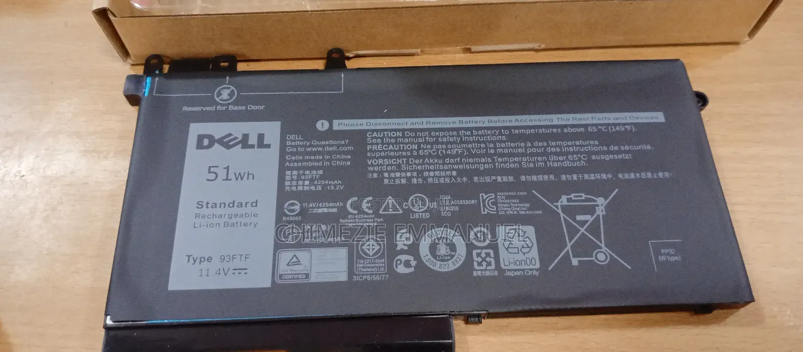 Dell Battery 93ftf