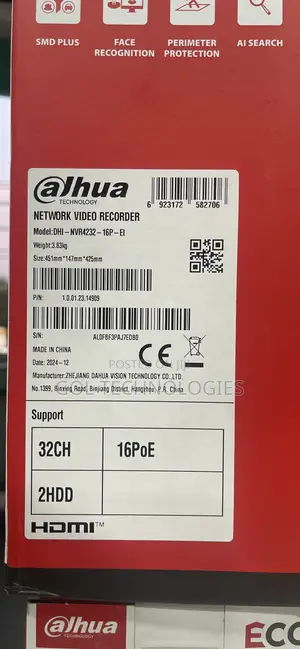 Dahua 32ch Poe NVR Network Video Recorder Dhi - Nvr4232- 16p- Ei