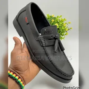 Original Men’S Polo Leather Loafers Shoe(Black and Ash)
