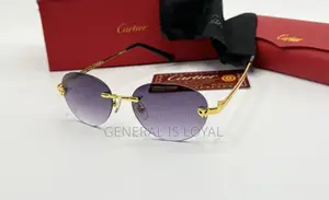 Cartier Rimless Oval-frame Gold-tone Sunglasses