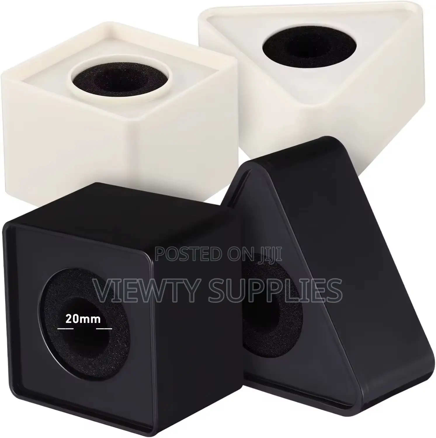 Cube / Triangular Shaped Interview Microphone Flag Station Logo Box