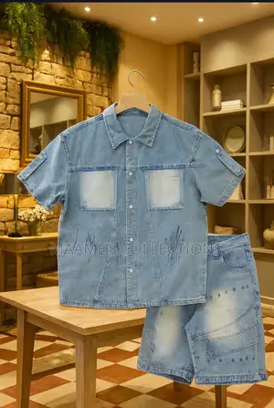 Jeans Jacket Top and Down Set.