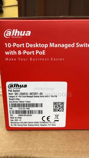 Dahua 8-Port Poe Switch Cs4010-8et2gt-60 10-Port Cloud Managed