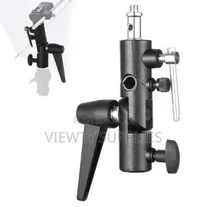 H-Type Swivel Tilt Metal Umbrella Softbox Holder Flash Bracket Adapter