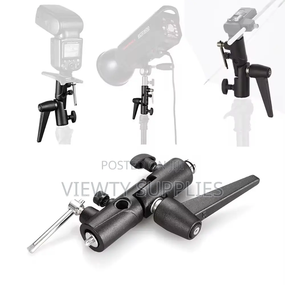 H-Type Swivel Tilt Metal Umbrella Softbox Holder Flash Bracket Adapter