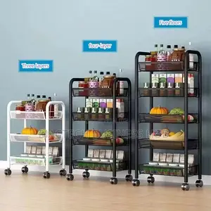 5-Tier Matte Metal Rolling Utility Cart