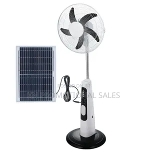 Rechargeable Solar Fan With Light, Usb