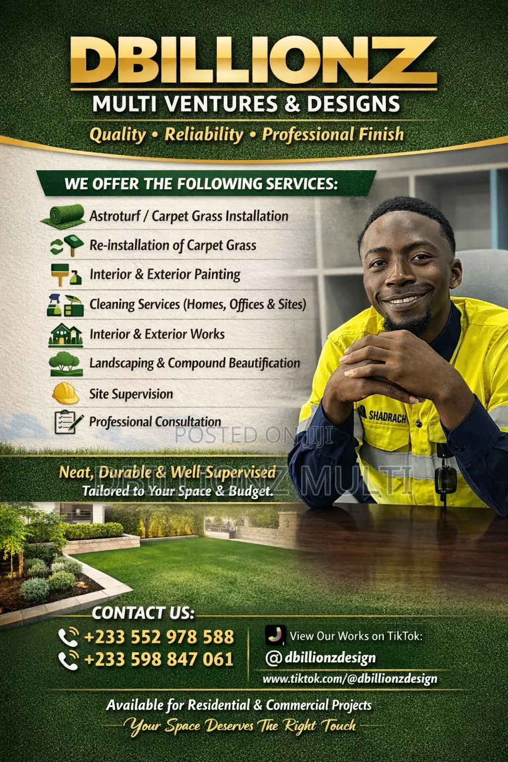 Landscaping Service, Interior/Exterior Works.Astroturfing Supervision