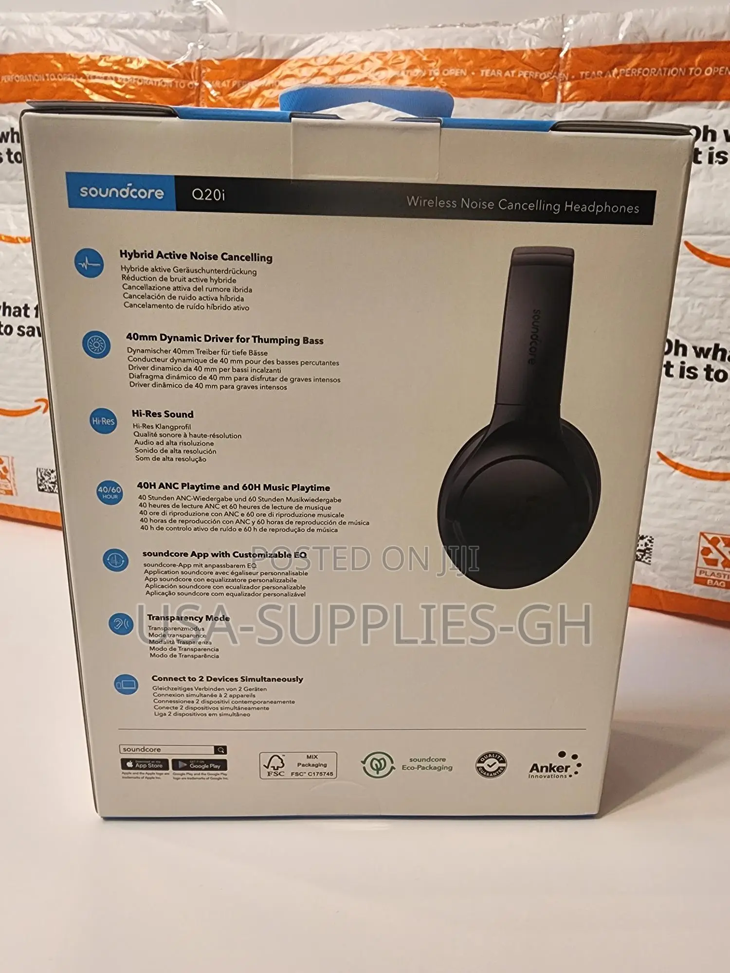 Soundcore by Anker Q20i Hybrid Active Noise Cancellation From Usa