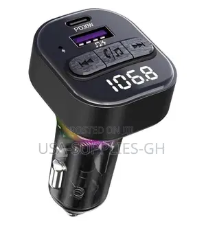 Car Bluetooth 5.3 Fm Transmitter With Type-C Pd(30w) Charger From Usa