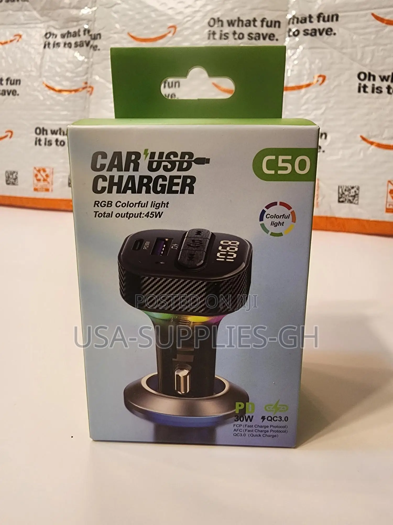 Car Bluetooth 5.3 Fm Transmitter With Type-C Pd(30w) Charger From Usa