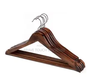5 Pieces Wooden Coat/Suit Hanger - Dark Brown