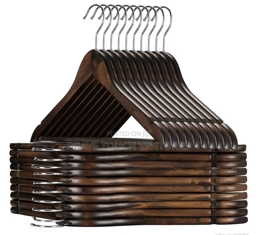 5 Pieces Wooden Coat/Suit Hanger - Dark Brown