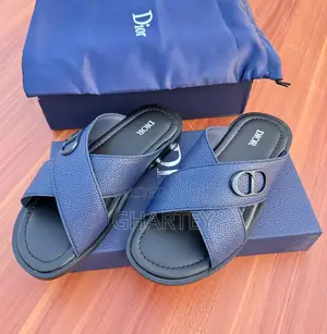 Elegant Designer Dior Crossed Mens Slide Slippers