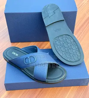 Elegant Designer Dior Crossed Mens Slide Slippers