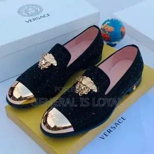Black Versace Men's Velvet Loafers