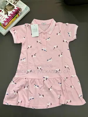 Kids Pink Polo Dress Girls Casual Wear