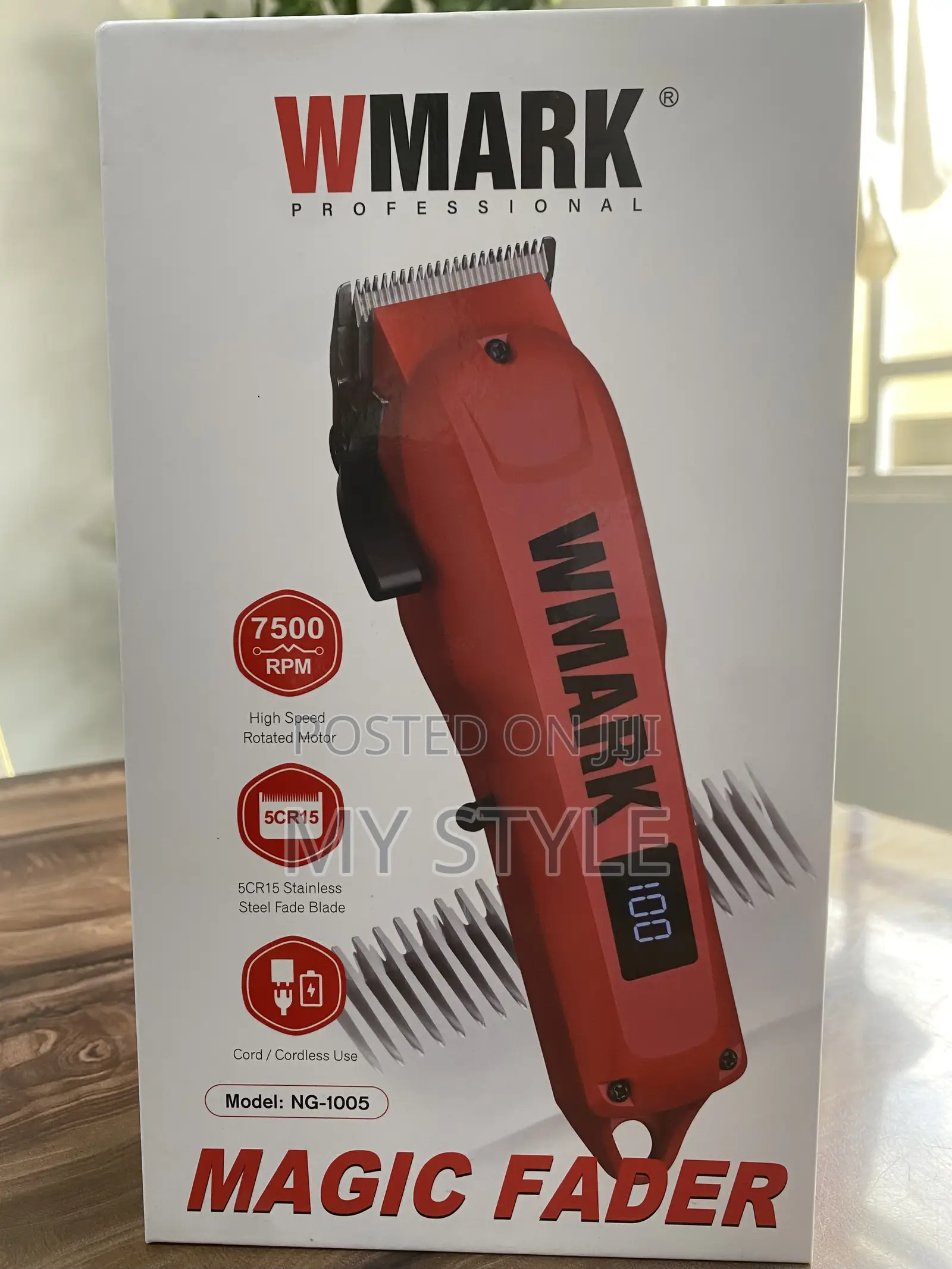 Hair Clipper Wmark Ng-1005 7500 RPM Motor Professional Blade 2000mah