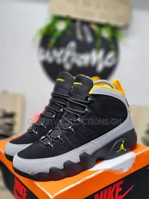 Jordan 9 Charcoal Black and Yellow