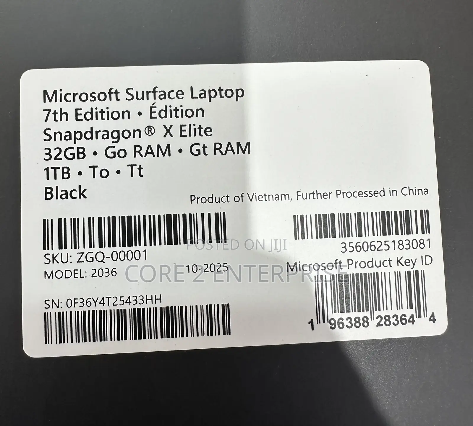 New Microsoft Surface Laptop 32GB Qualcomm Snapdragon X Elite SSD 1T