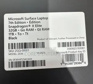 New Microsoft Surface Laptop 32GB Qualcomm Snapdragon X Elite SSD 1T