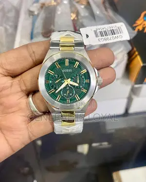 Guess Dashboard Chronograph Silver And Gold With Green Dial