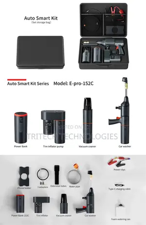 6-in-1 Tesla Jump Starter Kit With 100w Pressure Washer 19000p
