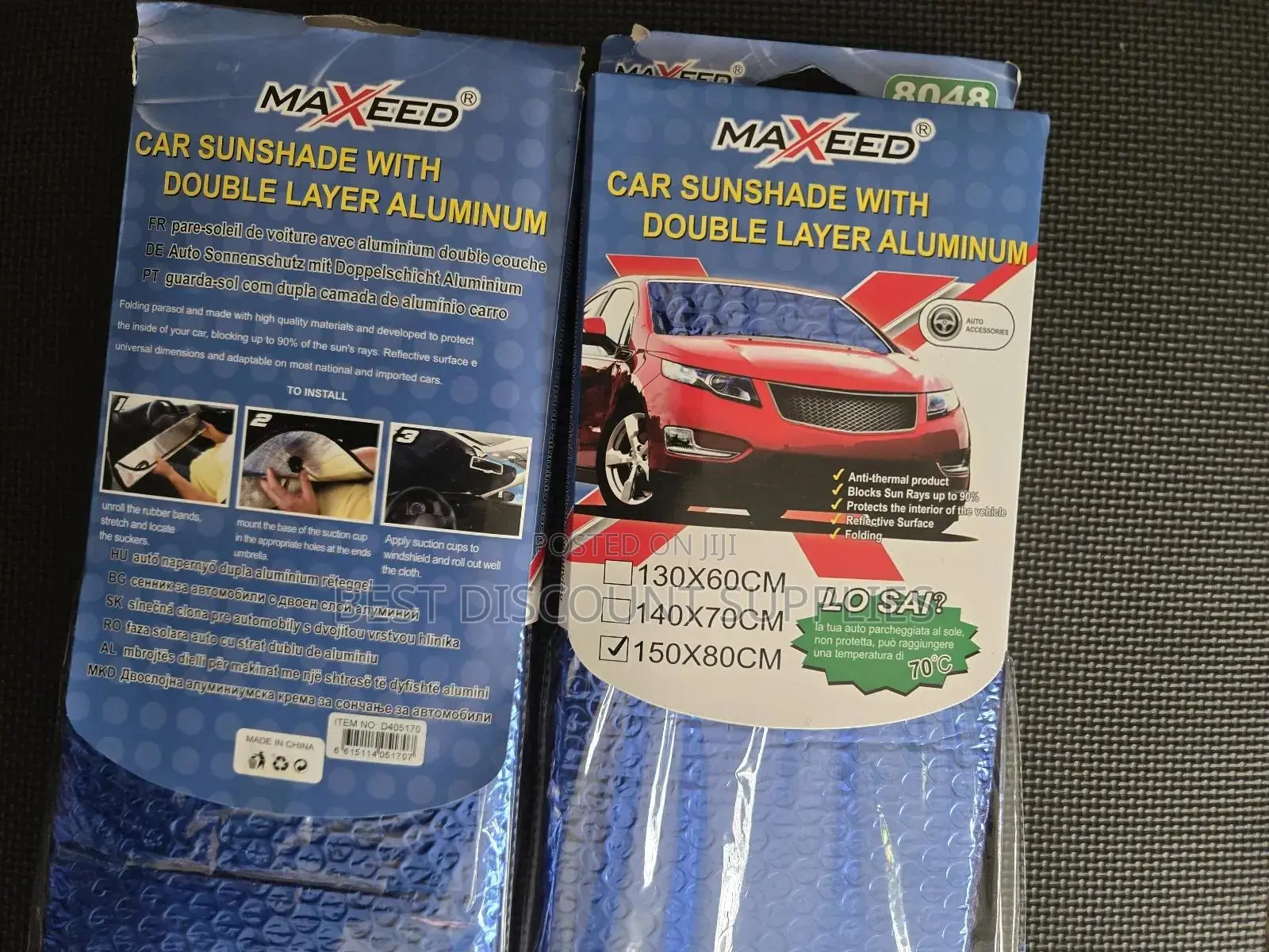 Maxeed Car Sunshade With Double Layer Aluminum Suvs and Sedans
