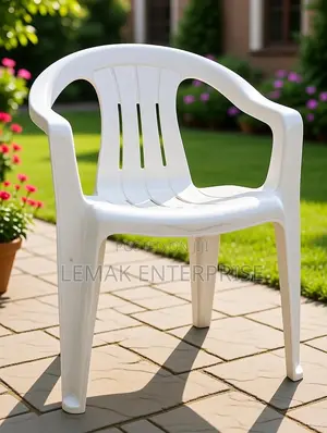 Durable Stackable Plastic Patio Chair – White