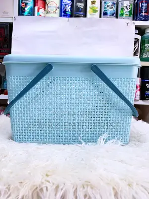Portable Plastic Shower Caddy Basket With Lid