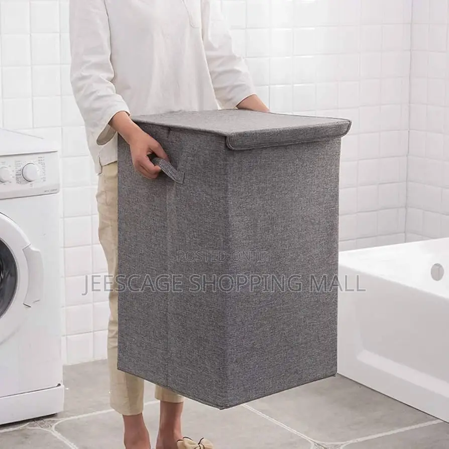 Foldable Luandry Storage Box With Lids, Large Capacity Fabric Clothes