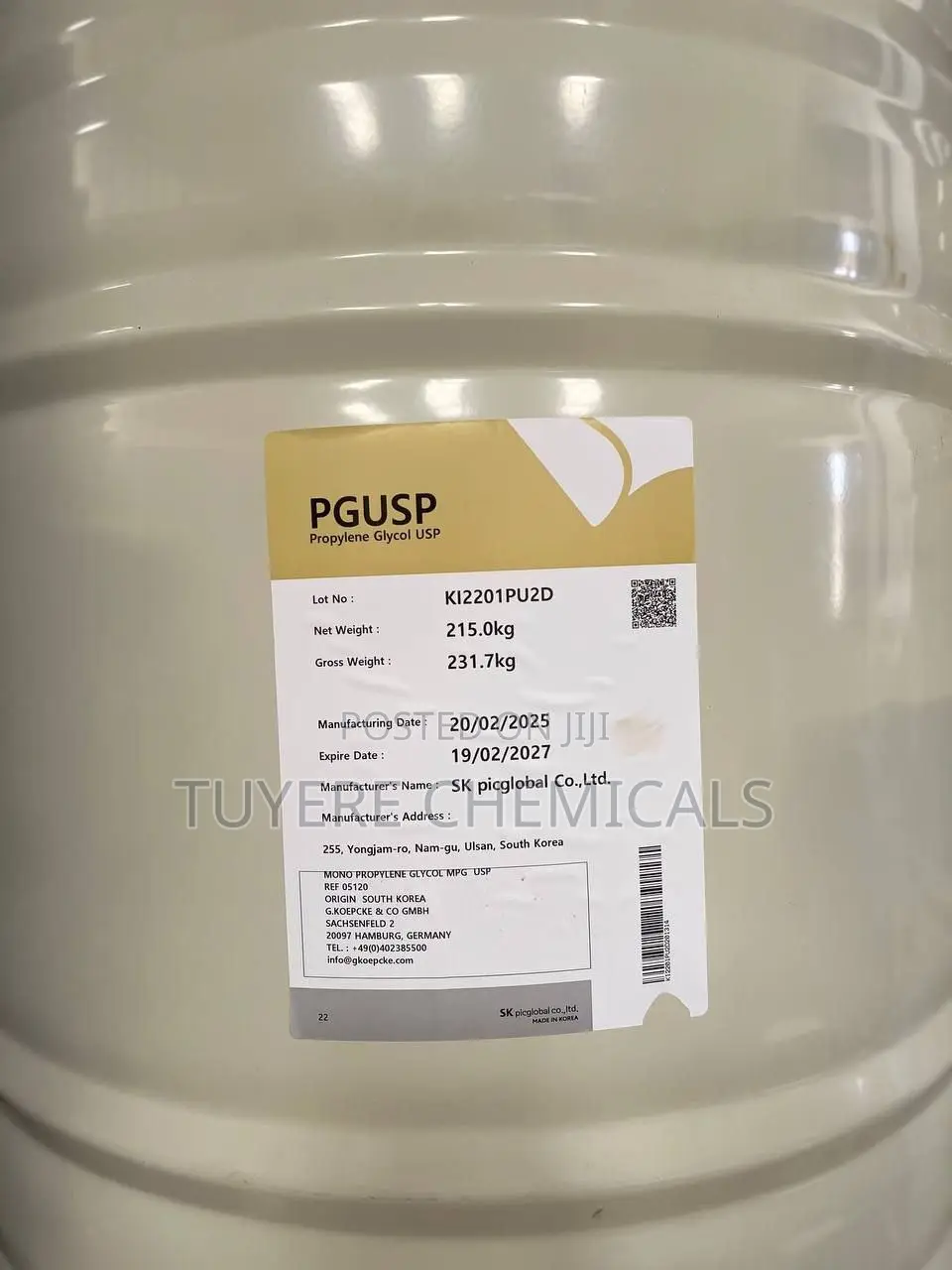 Monopropylene Glycol (Mpg) Usp, Bp, Ep