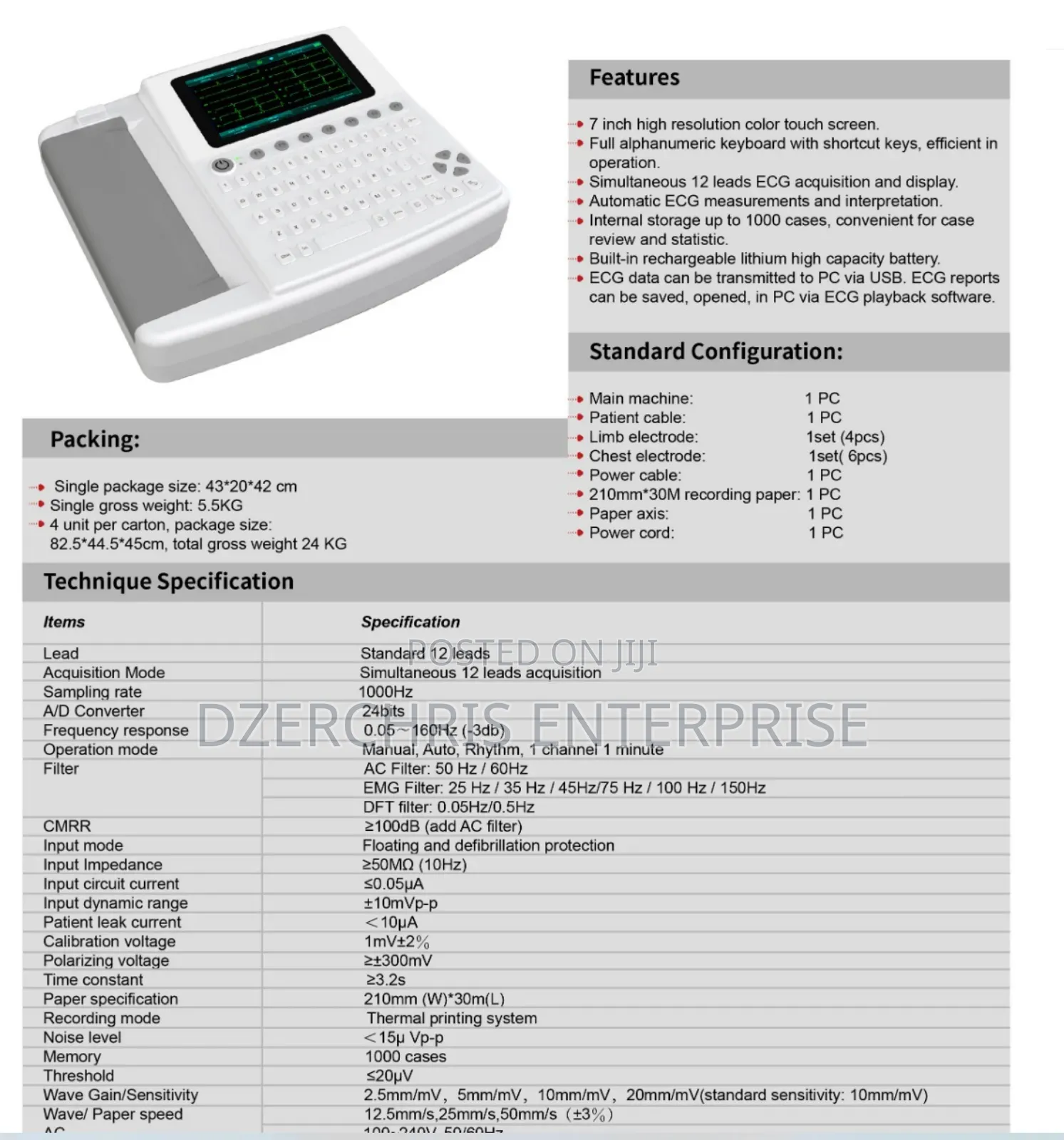 Lerong Ecg Machine 12 Channel