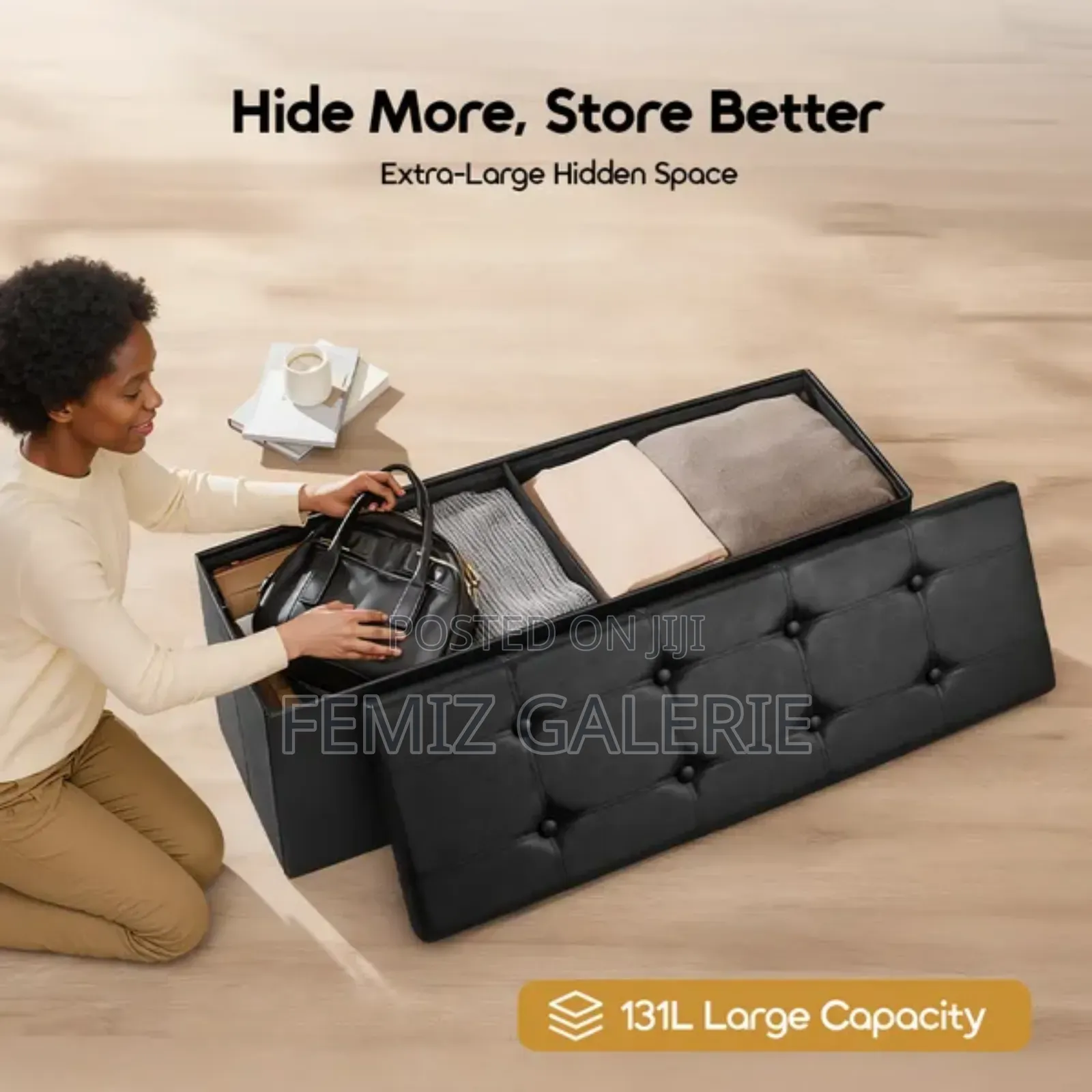 Oraimo Cozy Plus Extra-Large Foldable Design Storage Ottoman