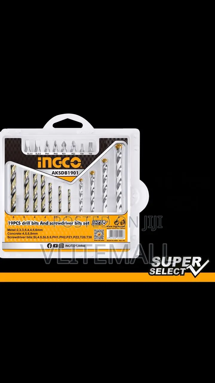 19 Pcs Drill Bits Screwdriver Bits Set