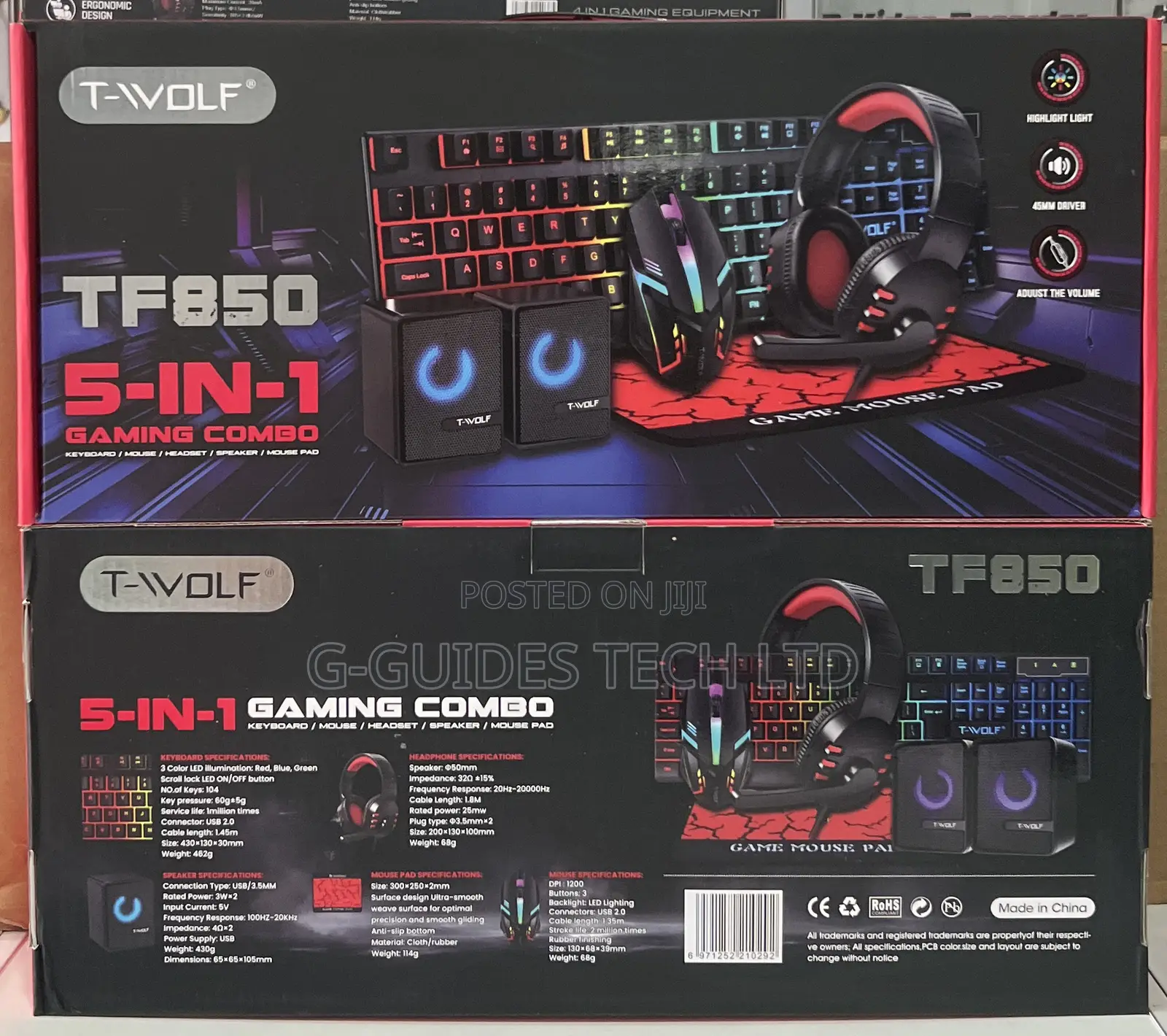 T-wolf Tf850 5-in-1 Gaming Combo Keyboard/ Mouse/ Headset/ Speaker