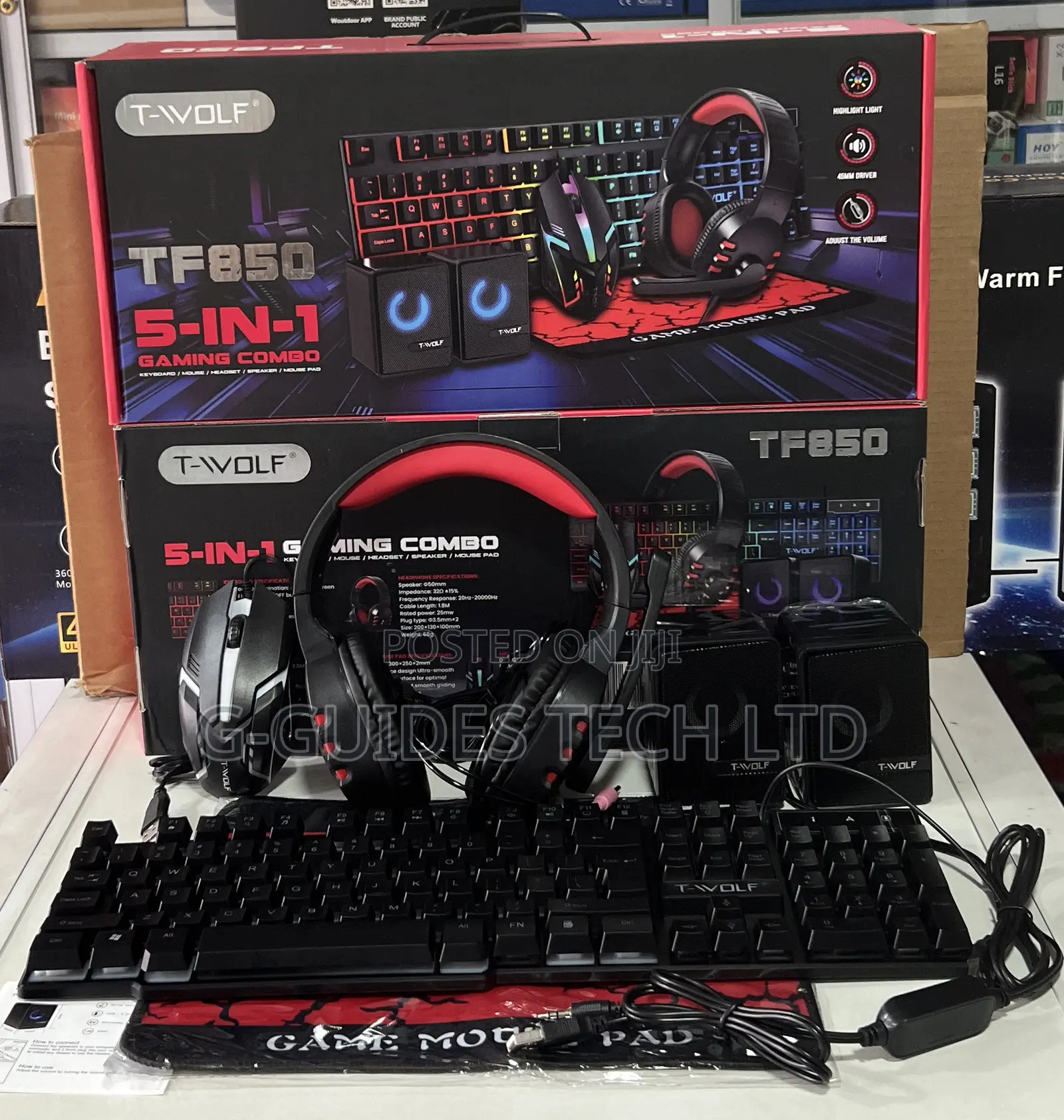 T-wolf Tf850 5-in-1 Gaming Combo Keyboard/ Mouse/ Headset/ Speaker