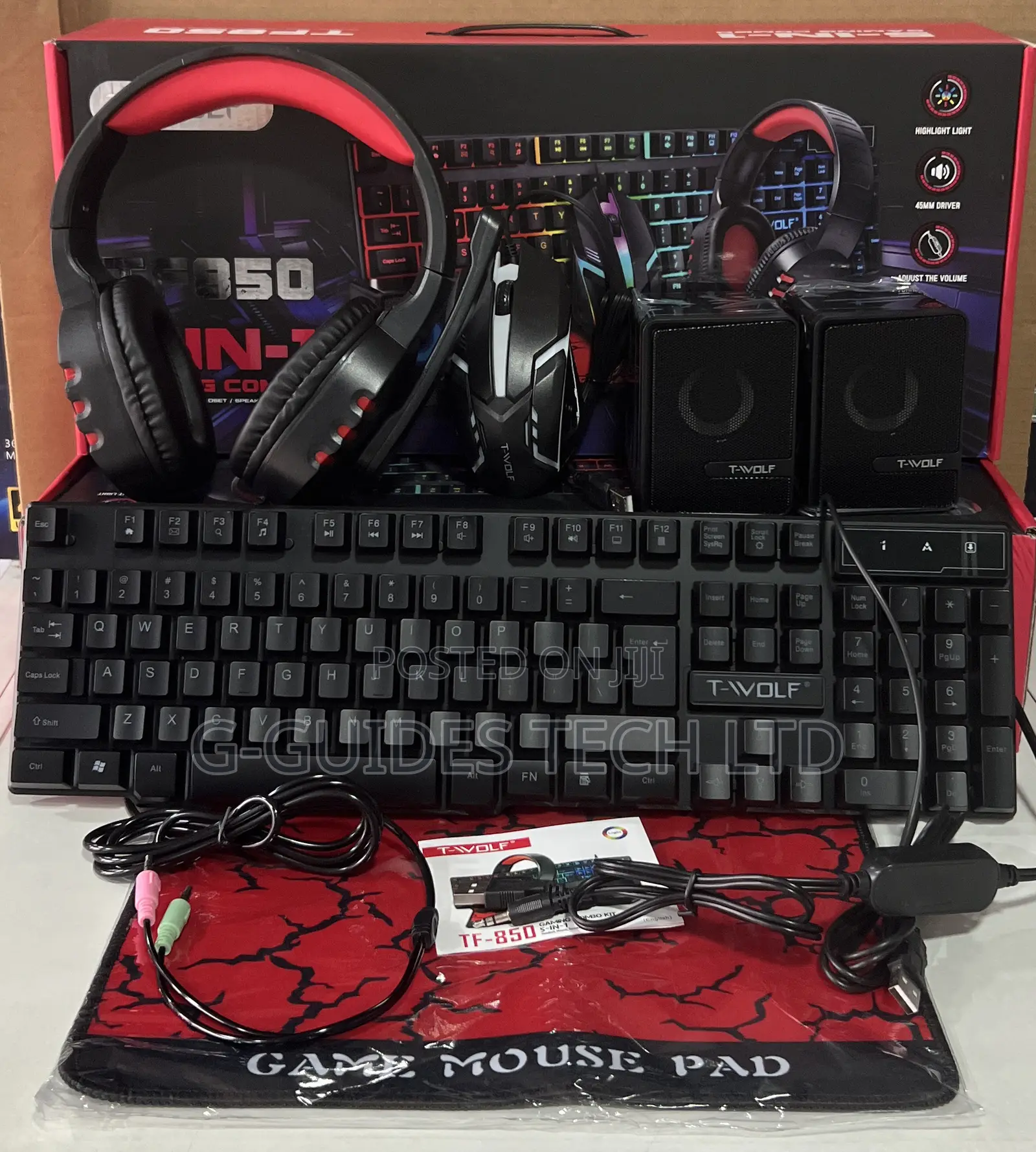 T-wolf Tf850 5-in-1 Gaming Combo Keyboard/ Mouse/ Headset/ Speaker