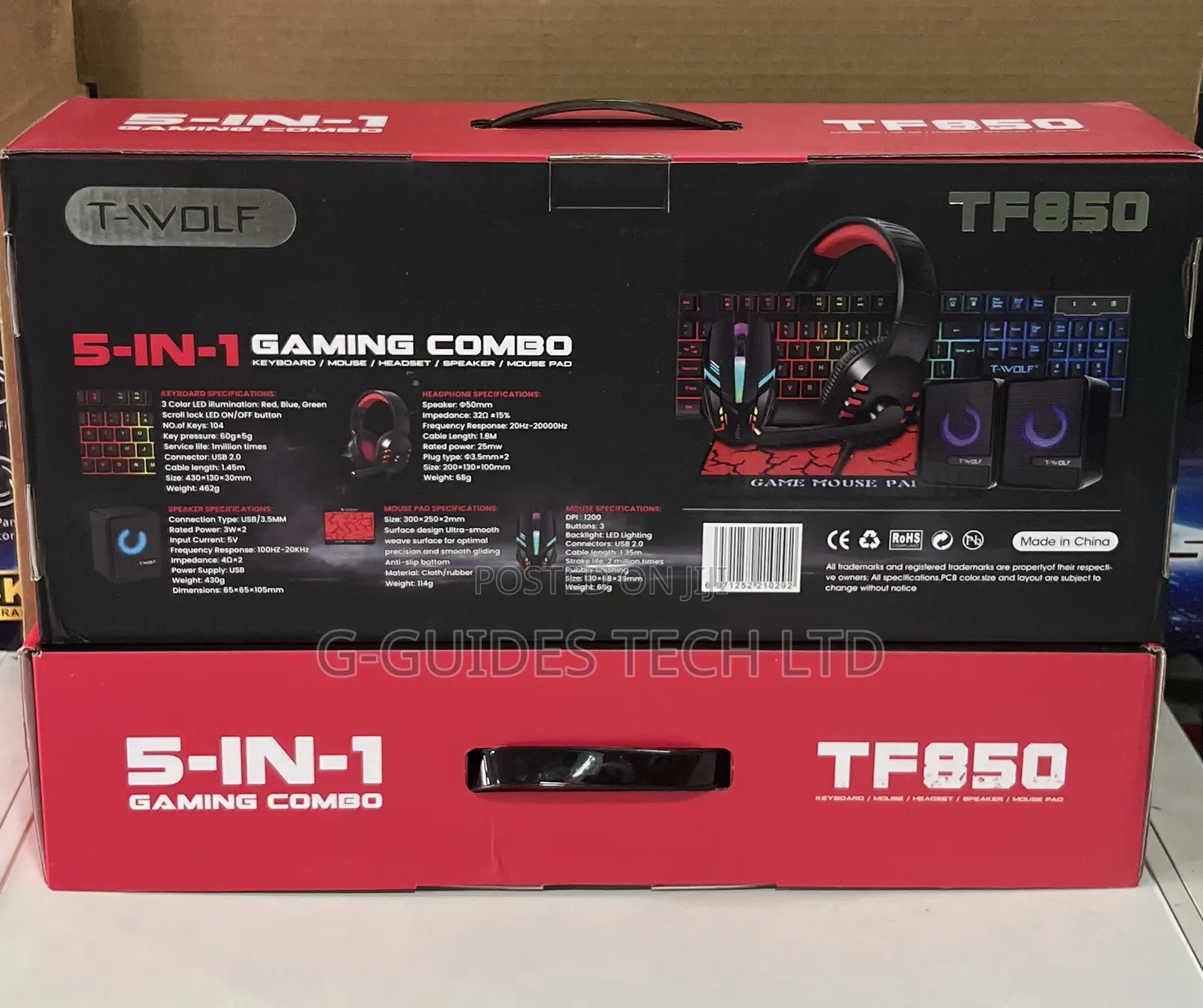 T-wolf Tf850 5-in-1 Gaming Combo Keyboard/ Mouse/ Headset/ Speaker