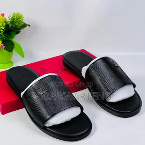 Louis Leeman Black Leather Slippers