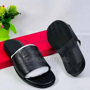 Louis Leeman Black Leather Slippers