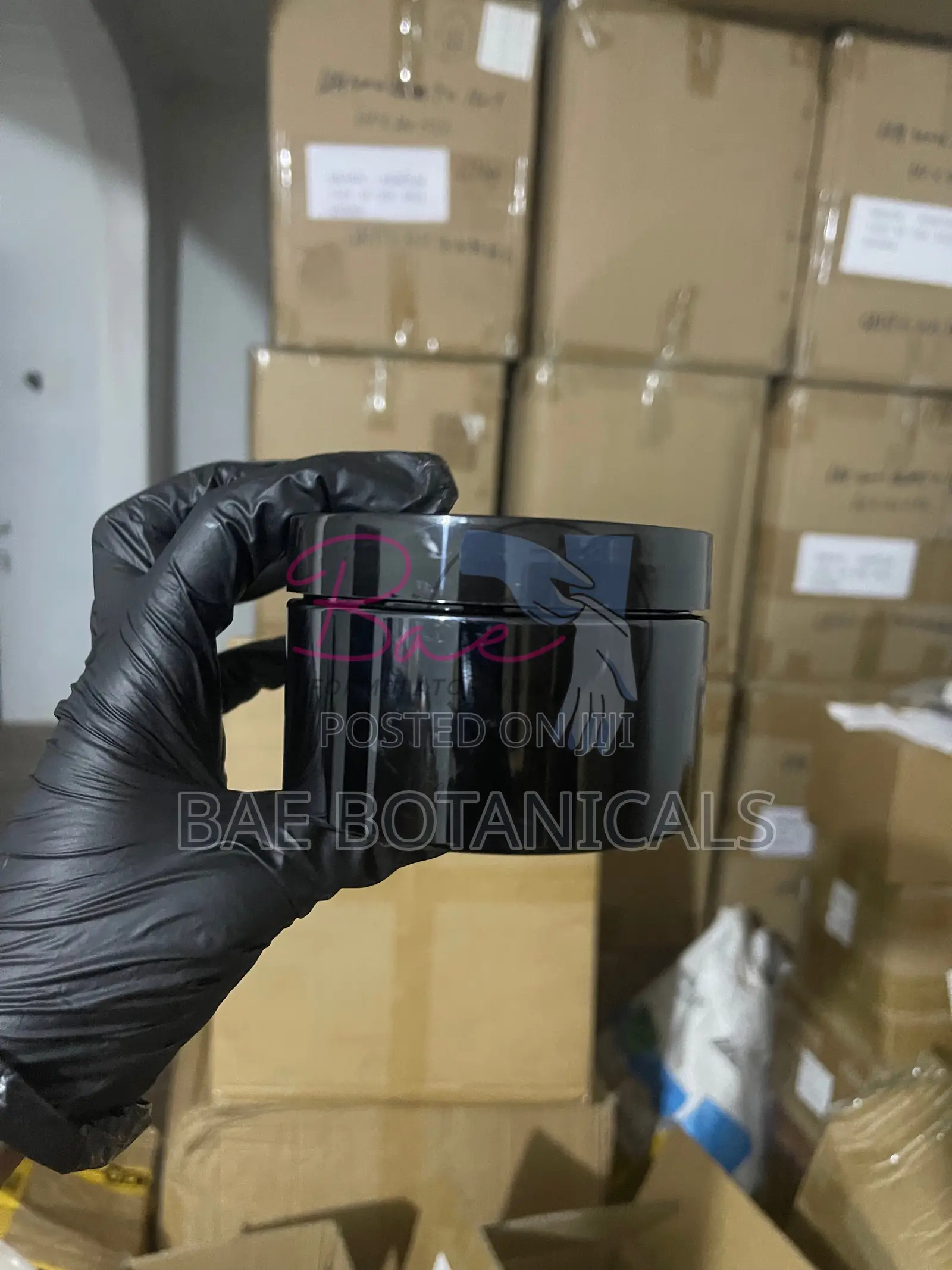 Black 250ml Jar With Inner Lid