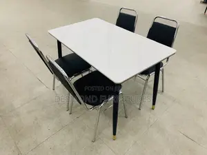 Dining Table With 4 Chairs ( Marble)-Code Lc2