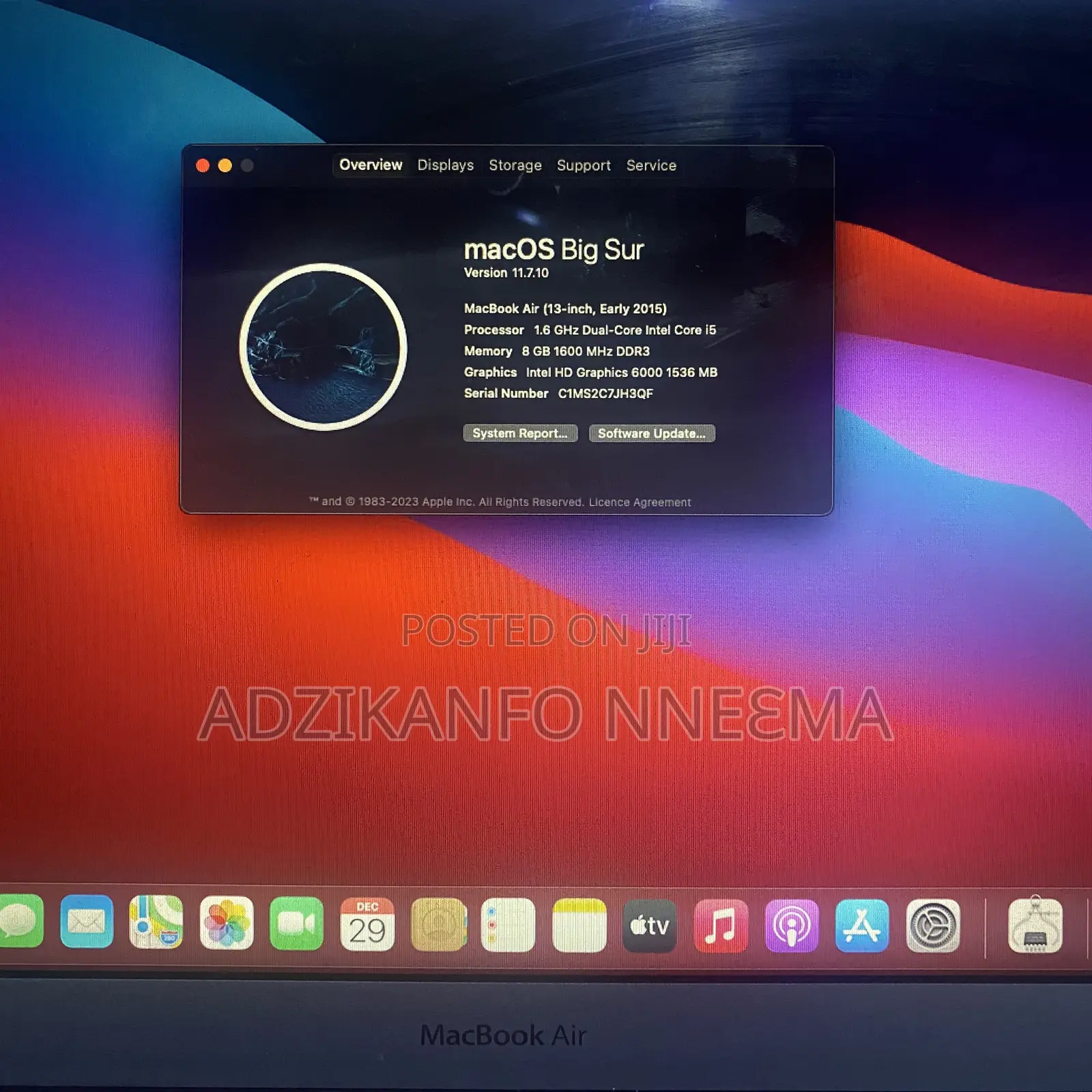 Laptop Apple MacBook Air 2015 8GB Intel Core I5 SSD 250GB