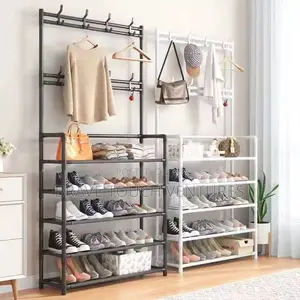 5-Tier Shoe Bag Rack With Hanging Hooks