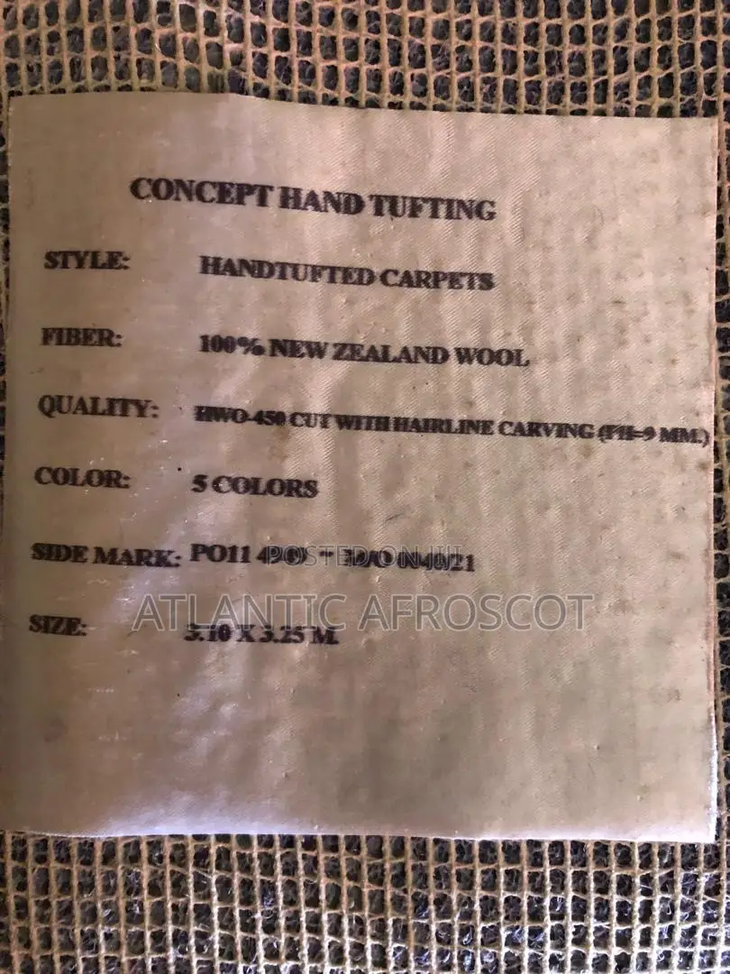 Concept Hand Tufting Rug. Size 3.10m X 3.25m. % New Zealand Wool